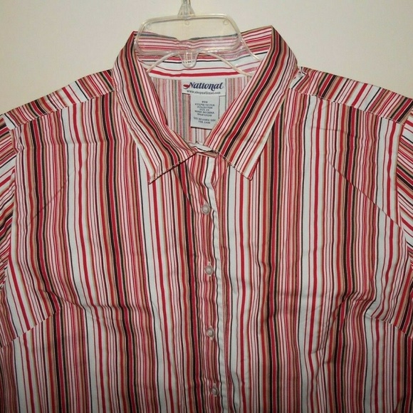 Vintage Striped Shirt Blouse 2X
